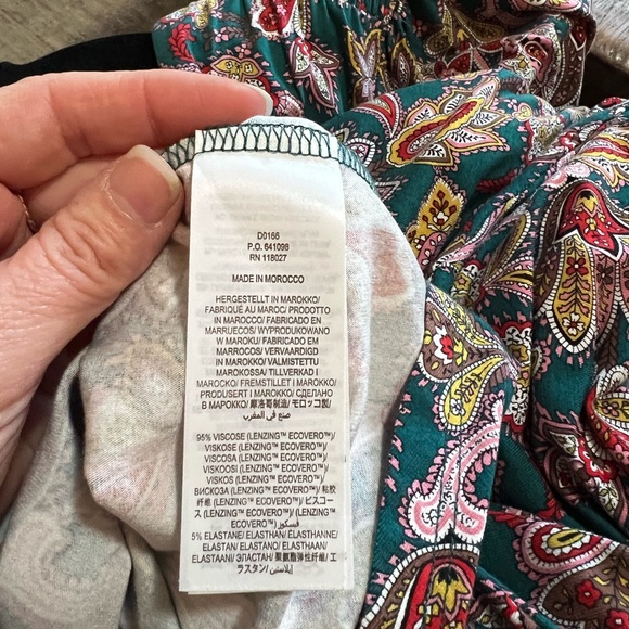 Boden Floral V-Neck Maxi Dress Teal and Pink Size 6 R Comfy Stylish Stretchy - Picture 3 of 5